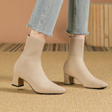Christiane | Strick-Stiefelette mit eckiger Zehenform