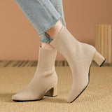 Christiane | Strick-Stiefelette mit eckiger Zehenform
