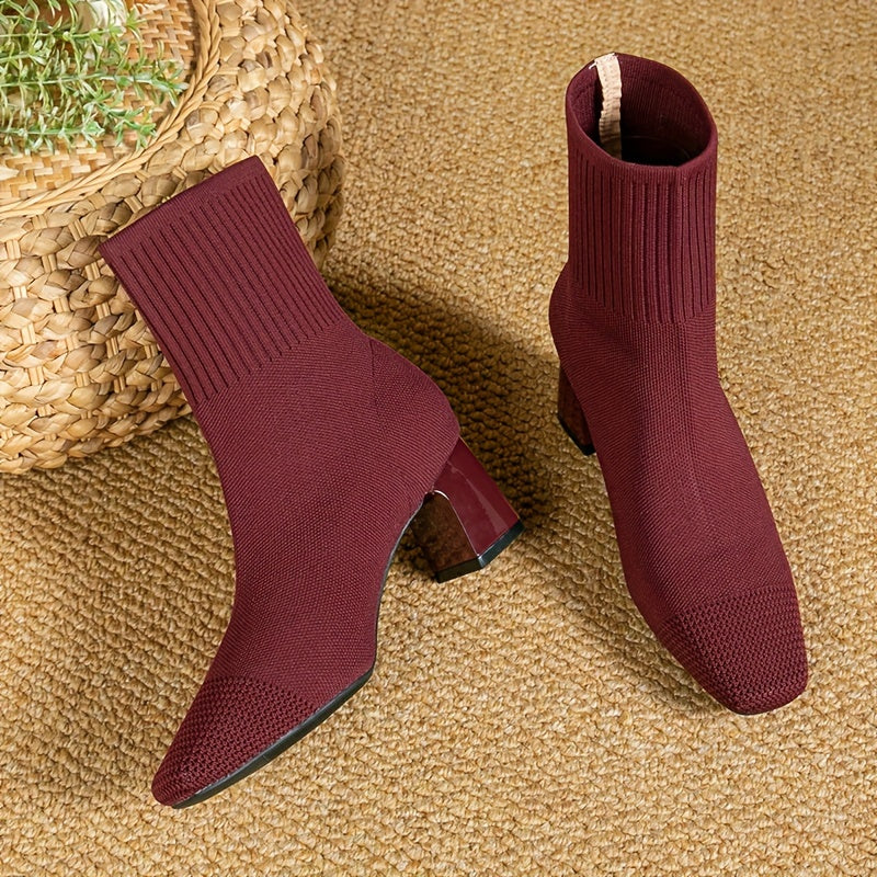 Christiane | Strick-Stiefelette mit eckiger Zehenform