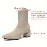 Christiane | Strick-Stiefelette mit eckiger Zehenform