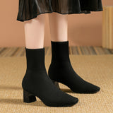 Christiane | Strick-Stiefelette mit eckiger Zehenform