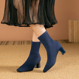 Christiane | Strick-Stiefelette mit eckiger Zehenform