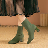 Christiane | Strick-Stiefelette mit eckiger Zehenform