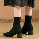 Christiane | Strick-Stiefelette mit eckiger Zehenform