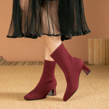 Christiane | Strick-Stiefelette mit eckiger Zehenform