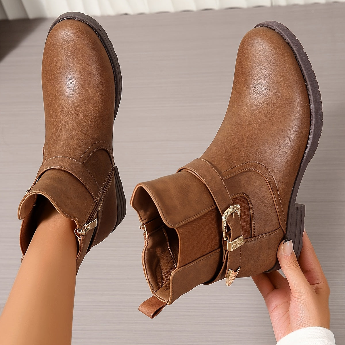 Auguste | Chelsea-Stiefelette mit Westernschnalle