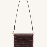 Mini Flap Crossbody - Brown Croc