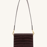 Mini Flap Crossbody - Brown Croc