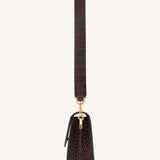 Mini Flap Crossbody - Brown Croc