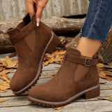 Bernhardine | Stiefelette mit Schnallenriemen und Blockabsatz