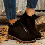 Bernhardine | Stiefelette mit Schnallenriemen und Blockabsatz