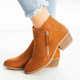 Paula | Lederstiefelette mit niedrigem Absatz
