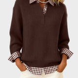 Viktoria - Bunter Pullover mit Patchwork-Karomuster