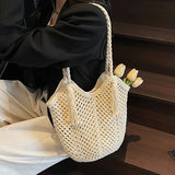 Handgefertigte Häkel-Tasche – Große Boho-Strandtasche mit Quaste