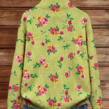 Dagmar™ | Cardigan mit Blüten auf Limette
