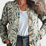 Ilse – Strickjacke mit großem Ornamentmuster in Schwarz und Creme – Elara München