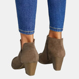 Selma | Stiefelette mit Blockabsatz in Beige