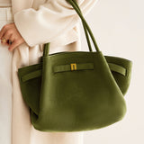 Damen Shopper Wildleder Tasche  – Grün & Geräumig