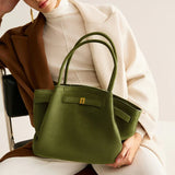 Damen Shopper Wildleder Tasche  – Grün & Geräumig