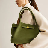 Damen Shopper Wildleder Tasche  – Grün & Geräumig
