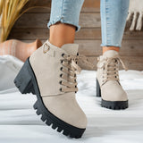 Clara | Schnür-Stiefelette mit goldener Herzschnalle