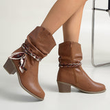 Rosemarie | Stiefel in Raffoptik im Westernstil