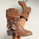 Rosemarie | Stiefel in Raffoptik im Westernstil