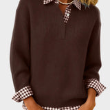 Viktoria - Bunter Pullover mit Patchwork-Karomuster