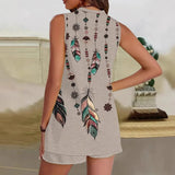 Christel | Boho-Lounge-Set mit Federmuster