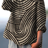 Renate | Sommerbluse mit Aquarellmuster