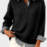Viktoria - Bunter Pullover mit Patchwork-Karomuster