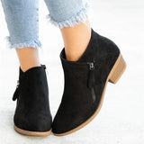 Paula | Lederstiefelette mit niedrigem Absatz