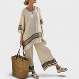 Barbara | Elegantes Set aus Leinen und Bambus