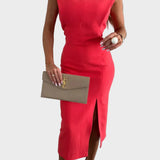 Inge | Figurbetontes Midi-Kleid mit Schlitz