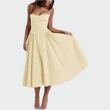 Carmen | Satin-Maxikleid mit dünnen Trägern