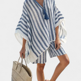 Nicole | Gestreiftes Set aus Bluse und Shorts