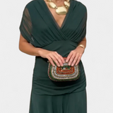 Nina | Langes Blumenkleid mit V-Ausschnitt