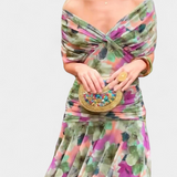Nina | Langes Blumenkleid mit V-Ausschnitt