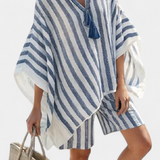 Nicole | Gestreiftes Set aus Bluse und Shorts