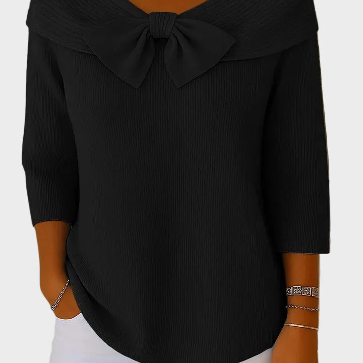 Aline - Weicher und Eleganter Pullover mit Schleife