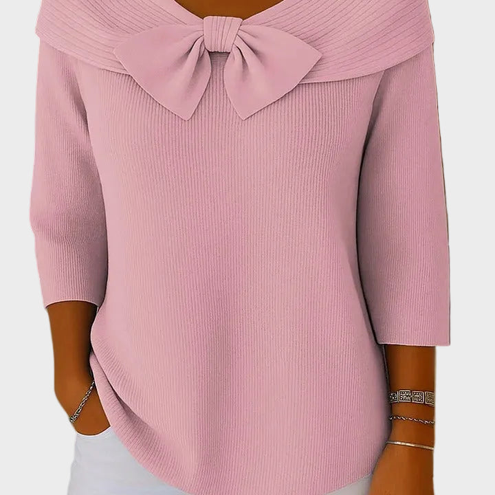 Aline - Weicher und Eleganter Pullover mit Schleife