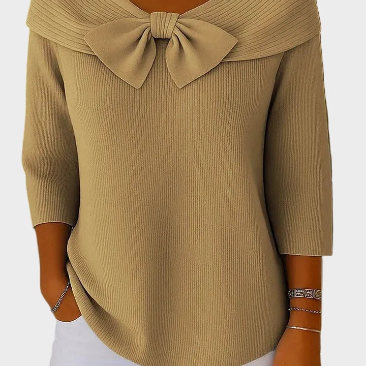 Aline - Weicher und Eleganter Pullover mit Schleife