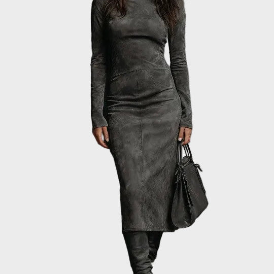 Midi-Kleid mit langen Ärmeln