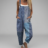 Petra | Latzhose im Boho-Patchwork Blau