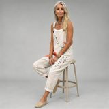 Helga | Latzhose mit Tusche-Print