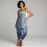 Petra | Latzhose im Boho-Patchwork Blau