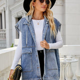 Susanne – ärmellose Denim-Weste mit klaren Linien – Elara München