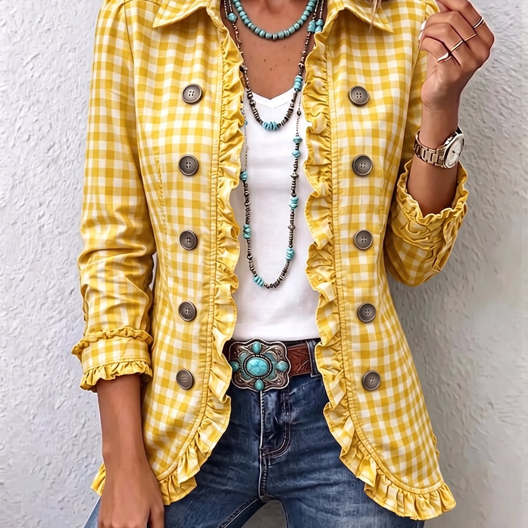 Elke™ | Blazer im Vichy-Karo