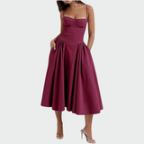 Carmen | Satin-Maxikleid mit dünnen Trägern