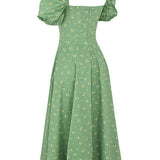 Marlene | Blumenkleid mit Puffärmeln